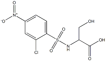 2-[(2-chloro-4-nitrobenzene)sulfonamido]-3-hydroxypropanoic acid 结构式