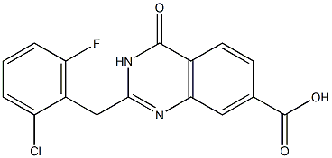 2-[(2-chloro-6-fluorophenyl)methyl]-4-oxo-3,4-dihydroquinazoline-7-carboxylic acid 结构式