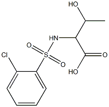 2-[(2-chlorobenzene)sulfonamido]-3-hydroxybutanoic acid 结构式