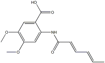 2-[(2E,4E)-hexa-2,4-dienoylamino]-4,5-dimethoxybenzoic acid 结构式