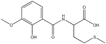 2-[(2-hydroxy-3-methoxybenzoyl)amino]-4-(methylthio)butanoic acid 结构式