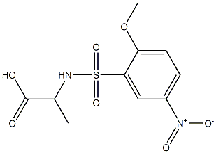 2-[(2-methoxy-5-nitrobenzene)sulfonamido]propanoic acid 结构式