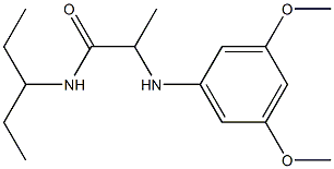 2-[(3,5-dimethoxyphenyl)amino]-N-(pentan-3-yl)propanamide 结构式