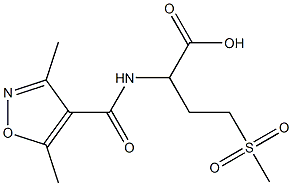 2-[(3,5-dimethyl-1,2-oxazol-4-yl)formamido]-4-methanesulfonylbutanoic acid 结构式