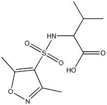 2-[(3,5-dimethyl-1,2-oxazole-4-)sulfonamido]-3-methylbutanoic acid 结构式