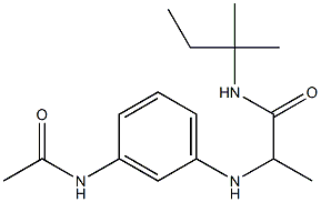 2-[(3-acetamidophenyl)amino]-N-(2-methylbutan-2-yl)propanamide 结构式
