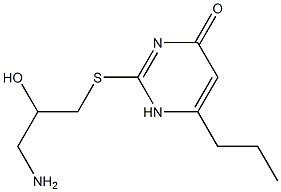 2-[(3-amino-2-hydroxypropyl)sulfanyl]-6-propyl-1,4-dihydropyrimidin-4-one 结构式