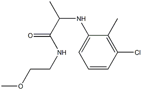 2-[(3-chloro-2-methylphenyl)amino]-N-(2-methoxyethyl)propanamide 结构式