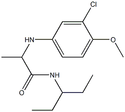2-[(3-chloro-4-methoxyphenyl)amino]-N-(pentan-3-yl)propanamide 结构式