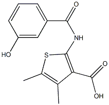 2-[(3-hydroxybenzoyl)amino]-4,5-dimethylthiophene-3-carboxylic acid 结构式