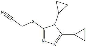 2-[(4,5-dicyclopropyl-4H-1,2,4-triazol-3-yl)sulfanyl]acetonitrile 结构式