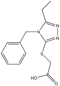 2-[(4-benzyl-5-ethyl-4H-1,2,4-triazol-3-yl)sulfanyl]acetic acid 结构式