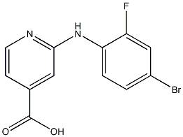 2-[(4-bromo-2-fluorophenyl)amino]pyridine-4-carboxylic acid 结构式