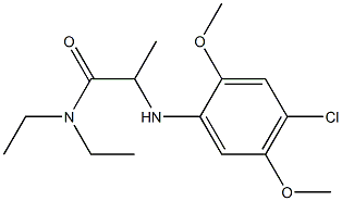 2-[(4-chloro-2,5-dimethoxyphenyl)amino]-N,N-diethylpropanamide 结构式