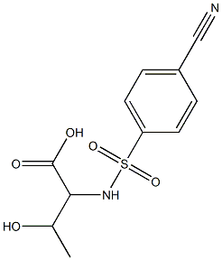 2-[(4-cyanobenzene)sulfonamido]-3-hydroxybutanoic acid 结构式