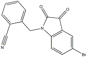 2-[(5-bromo-2,3-dioxo-2,3-dihydro-1H-indol-1-yl)methyl]benzonitrile 结构式