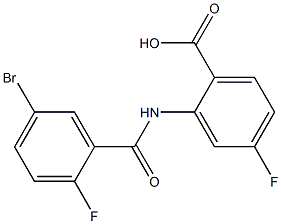 2-[(5-bromo-2-fluorobenzene)amido]-4-fluorobenzoic acid 结构式