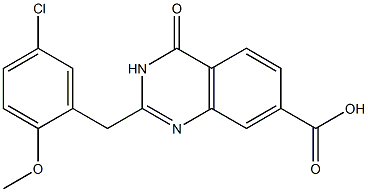 2-[(5-chloro-2-methoxyphenyl)methyl]-4-oxo-3,4-dihydroquinazoline-7-carboxylic acid 结构式