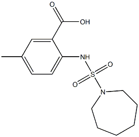 2-[(azepane-1-sulfonyl)amino]-5-methylbenzoic acid 结构式