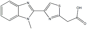 2-[4-(1-methyl-1H-1,3-benzodiazol-2-yl)-1,3-thiazol-2-yl]acetic acid 结构式