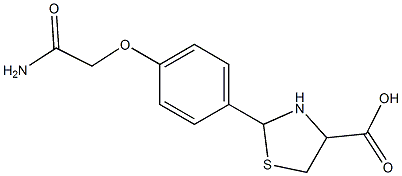 2-[4-(2-amino-2-oxoethoxy)phenyl]-1,3-thiazolidine-4-carboxylic acid 结构式