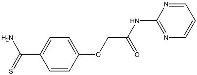 2-[4-(aminocarbonothioyl)phenoxy]-N-pyrimidin-2-ylacetamide 结构式