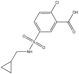 2-chloro-5-[(cyclopropylmethyl)sulfamoyl]benzoic acid 结构式