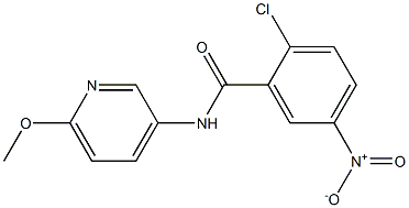 2-chloro-N-(6-methoxypyridin-3-yl)-5-nitrobenzamide 结构式