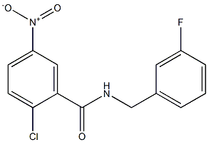 2-chloro-N-[(3-fluorophenyl)methyl]-5-nitrobenzamide 结构式