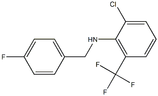 2-chloro-N-[(4-fluorophenyl)methyl]-6-(trifluoromethyl)aniline 结构式