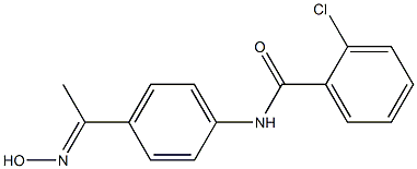 2-chloro-N-{4-[(1E)-N-hydroxyethanimidoyl]phenyl}benzamide 结构式