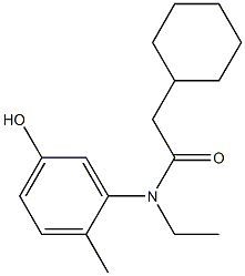 2-cyclohexyl-N-ethyl-N-(5-hydroxy-2-methylphenyl)acetamide 结构式