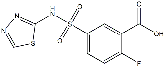 2-fluoro-5-(1,3,4-thiadiazol-2-ylsulfamoyl)benzoic acid 结构式