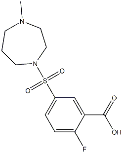 2-fluoro-5-[(4-methyl-1,4-diazepane-1-)sulfonyl]benzoic acid 结构式