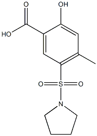 2-hydroxy-4-methyl-5-(pyrrolidine-1-sulfonyl)benzoic acid 结构式