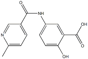 2-hydroxy-5-{[(6-methylpyridin-3-yl)carbonyl]amino}benzoic acid 结构式