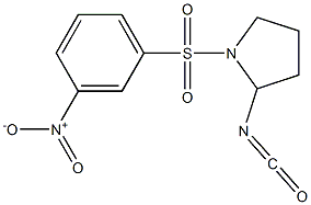 2-isocyanato-1-[(3-nitrophenyl)sulfonyl]pyrrolidine 结构式