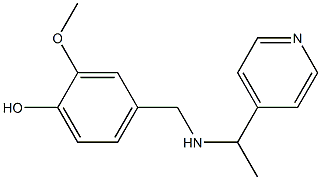 2-methoxy-4-({[1-(pyridin-4-yl)ethyl]amino}methyl)phenol 结构式