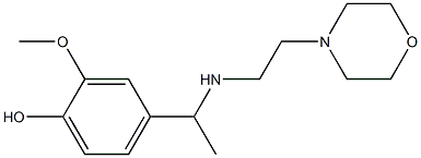 2-methoxy-4-(1-{[2-(morpholin-4-yl)ethyl]amino}ethyl)phenol 结构式