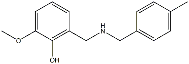 2-methoxy-6-({[(4-methylphenyl)methyl]amino}methyl)phenol 结构式