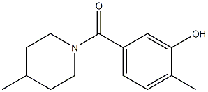 2-methyl-5-[(4-methylpiperidin-1-yl)carbonyl]phenol 结构式