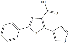 2-phenyl-5-(thiophen-3-yl)-1,3-oxazole-4-carboxylic acid 结构式