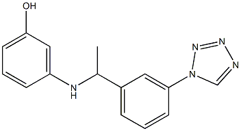 3-({1-[3-(1H-1,2,3,4-tetrazol-1-yl)phenyl]ethyl}amino)phenol 结构式