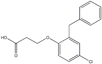 3-(2-benzyl-4-chlorophenoxy)propanoic acid 结构式