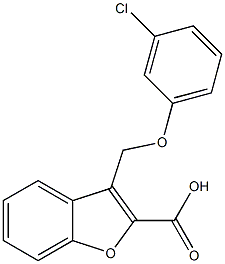 3-(3-chlorophenoxymethyl)-1-benzofuran-2-carboxylic acid 结构式