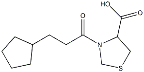 3-(3-cyclopentylpropanoyl)-1,3-thiazolidine-4-carboxylic acid 结构式
