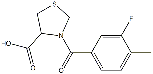 3-(3-fluoro-4-methylbenzoyl)-1,3-thiazolidine-4-carboxylic acid 结构式