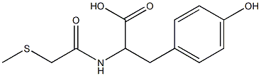 3-(4-hydroxyphenyl)-2-[2-(methylsulfanyl)acetamido]propanoic acid 结构式