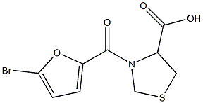 3-(5-bromo-2-furoyl)-1,3-thiazolidine-4-carboxylic acid 结构式