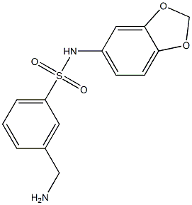 3-(aminomethyl)-N-(2H-1,3-benzodioxol-5-yl)benzene-1-sulfonamide 结构式